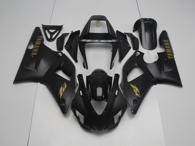 1998-1999 Matte Black Yellow Yamaha YZF R1 Motorcycle Fairing Kit UK