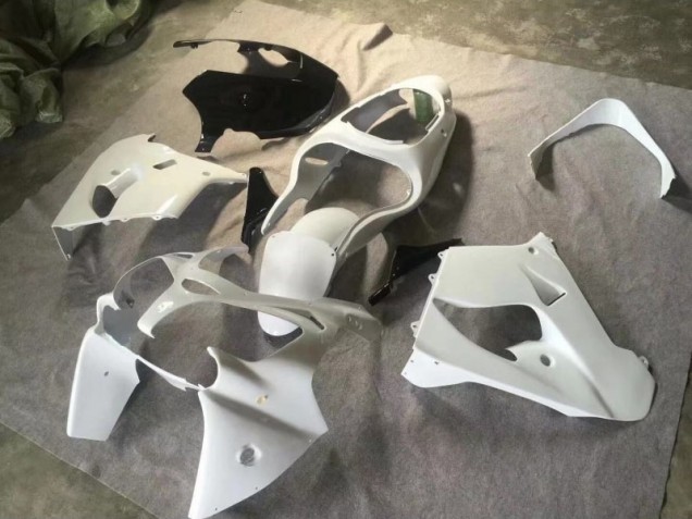 2000-2001 Pure White Glossy Black Kawasaki ZX9R Motorcycle Fairings Kits UK