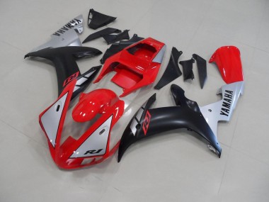 2002-2003 Red Matte Silver Yamaha YZF R1 Motorcycle Fairing Kit UK