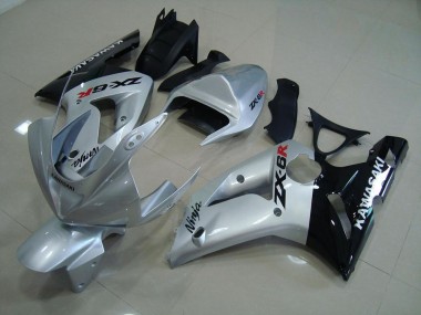 2003-2004 Silver Black Kawasaki ZX6R Motorcycle Fairing Kit UK