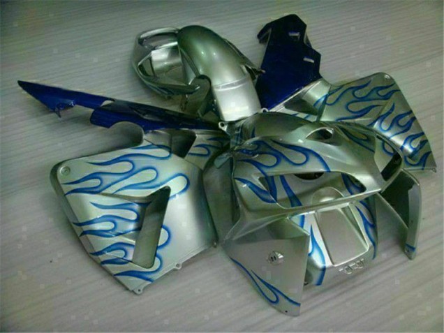 2005-2006 White Blue Flame Honda CBR600RR Motorcycle Fairing Kit UK