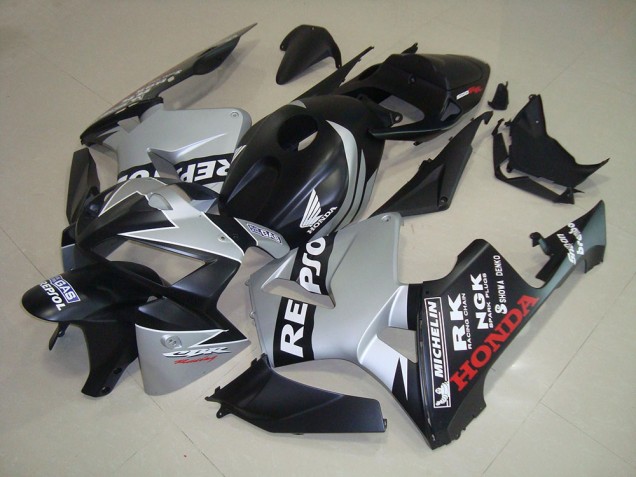 2005-2006 Matte Black Silver Repsol Honda CBR600RR Bike Fairings UK