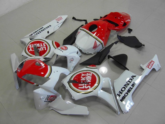 2005-2006 Pearl White Lucky Strike Honda CBR600RR Motorcycle Fairings Kits UK