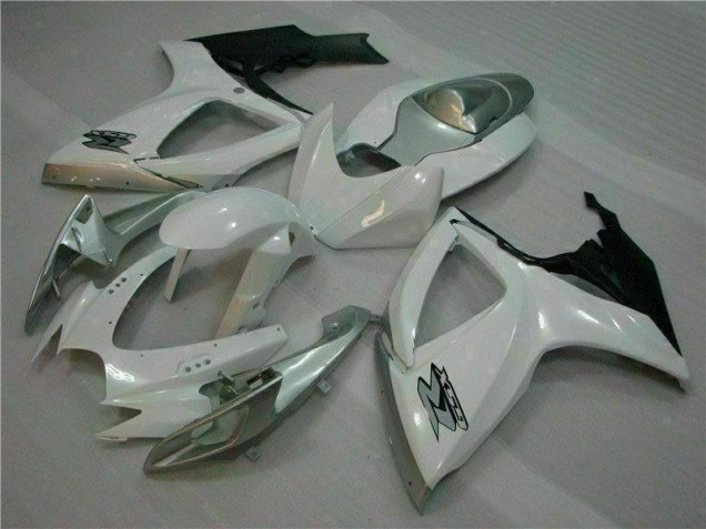 2006-2007 White Silver Suzuki GSXR 600/750 Motorcycle Fairings Kit UK