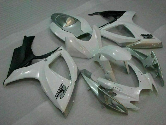 2006-2007 White Silver Suzuki GSXR 600/750 Motorcycle Fairings Kit UK