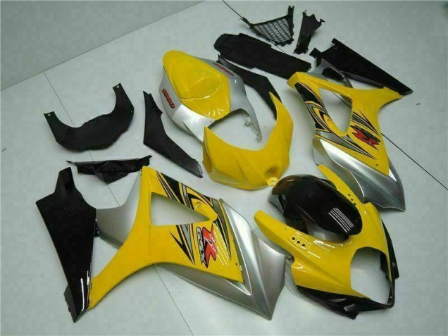 2007-2008 Yellow Suzuki GSXR 1000 K7 Bike Fairing Kit UK