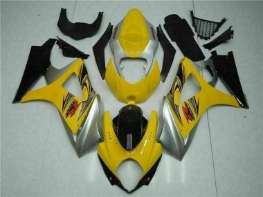 2007-2008 Yellow Suzuki GSXR 1000 K7 Bike Fairing Kit UK