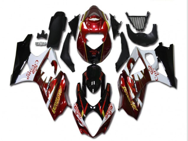 2007-2008 Red White Black Suzuki GSXR 1000 K7 Motorcycle Fairing Kit UK