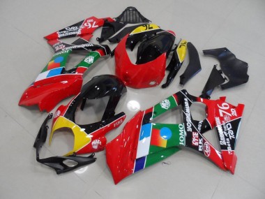 2007-2008 Red and Green Suzuki GSXR 1000 K7 Motorcycle Fairings Kits UK