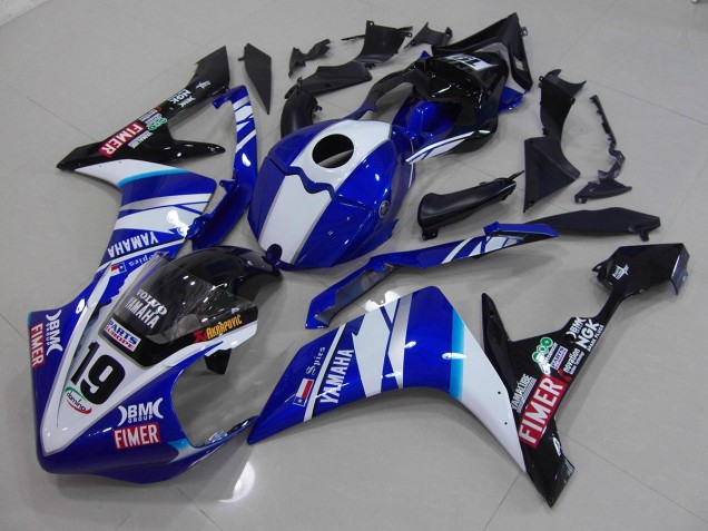 2007-2008 White Blue Yamaha YZF R1 Moto Fairings UK