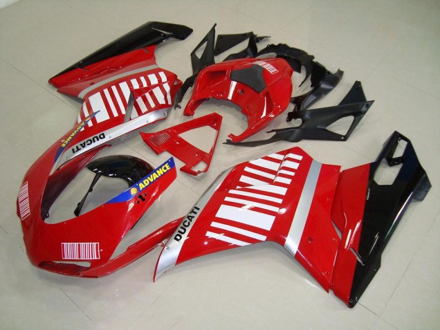 2007-2014 Red White Ducati 848 1098 1198 Motorcylce Fairings UK