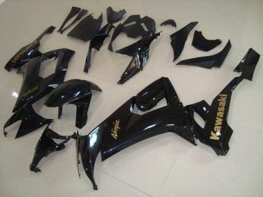 2008-2010 Glossy Black with Gold Sticker Kawasaki ZX10R Motorcycle Fairings UK