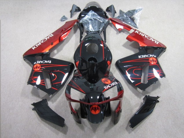 2003-2004 Black Red RACARDI Honda CBR600RR Bike Fairing Kit UK