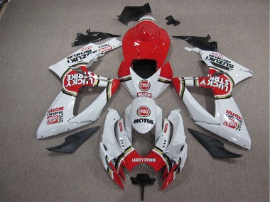 2005-2006 White Lucky Strike Red Motul Suzuki GSXR1000 Motorcycle Fairing UK