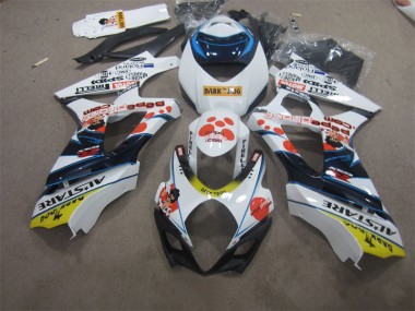 2007-2008 White Blue Dark Dog Suzuki GSXR1000 Bike Fairing UK