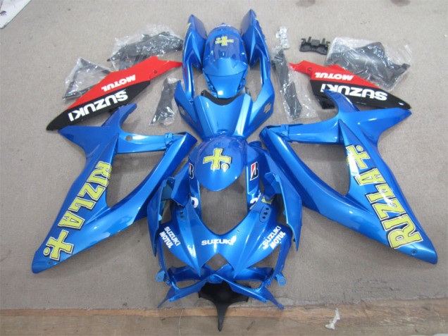 2008-2010 Blue Yellow Rizla White Motul Suzuki GSXR600 Motorcycle Fairings UK