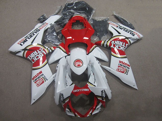 2011-2021 White Lucky Strike Red Motul Suzuki GSXR600 Motorcycle Fairings Kits UK