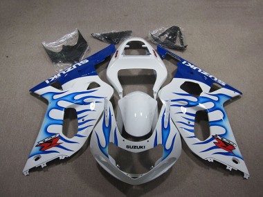 2001-2003 White Blue Flame Suzuki GSXR750 Motorbike Fairings UK