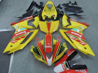 2007-2008 Yellow Red Swan Yamaha YZF R1 Moto Fairings UK