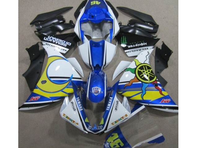 2009-2011 Blue White Yellow 46 Yamaha YZF R1 Replacement Fairings UK